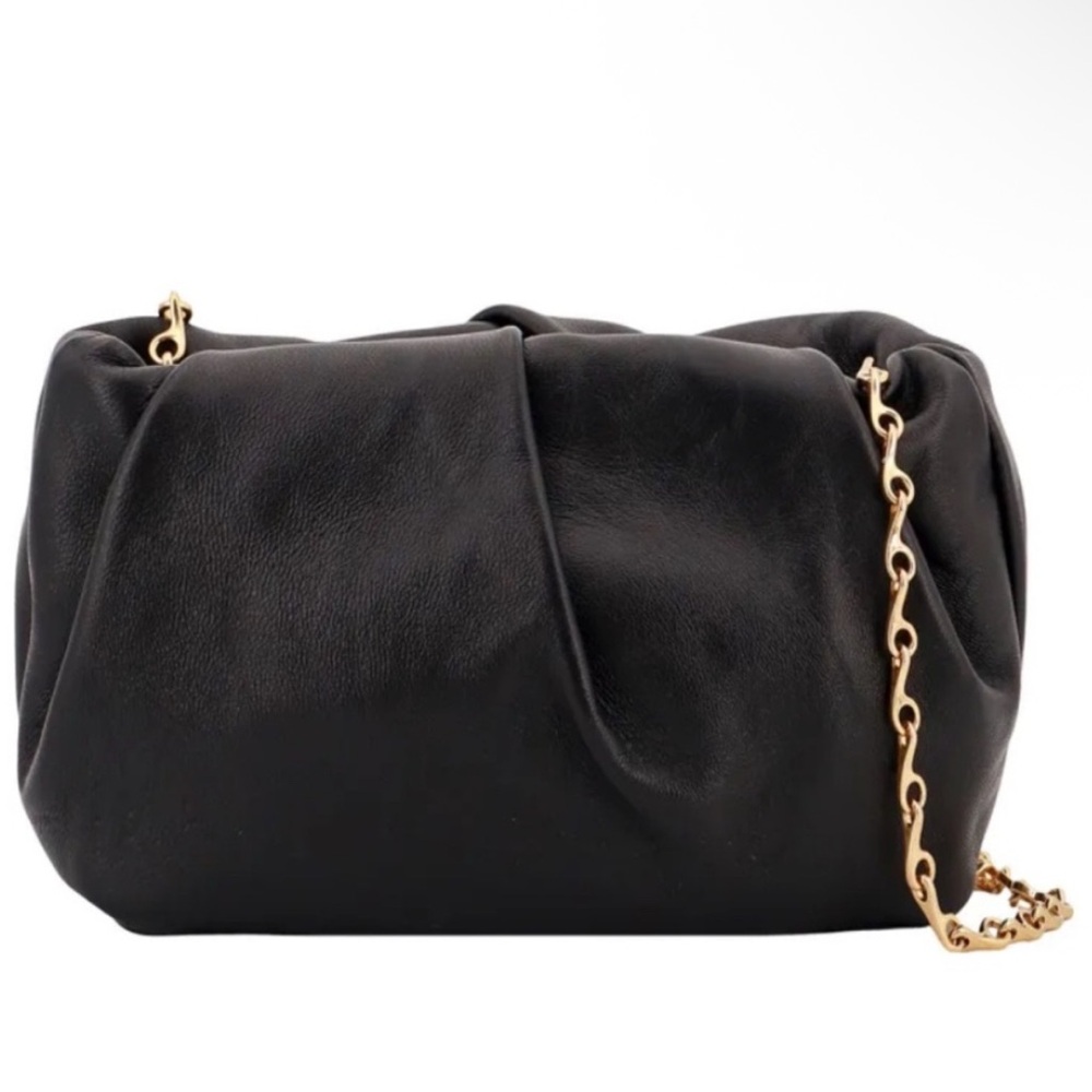 Burberry Black Nappa Leather Rose Clutch w/ Crossbody Chain Strap & Dustbag NWT - Picture 2 of 7